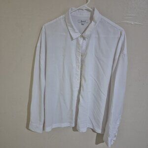 Madewell Women’s Classic White Button-Up Shirt Size M